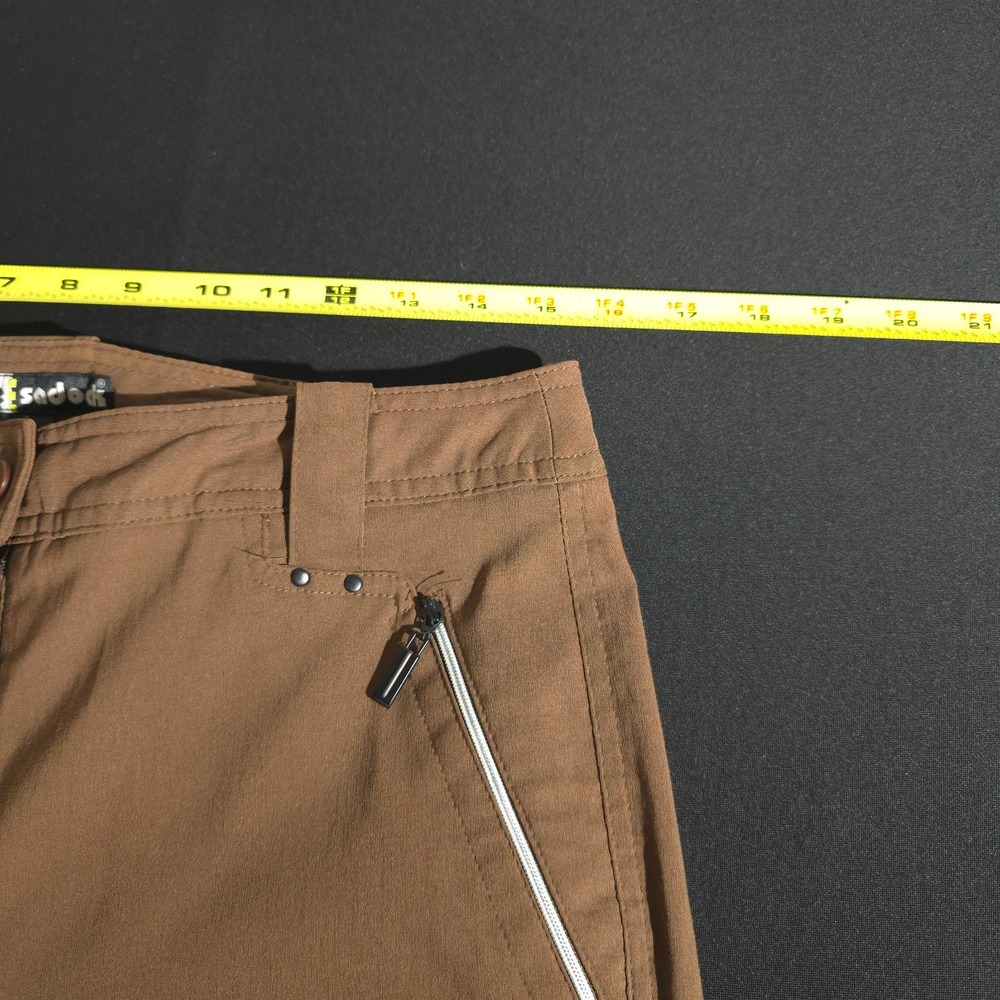 JAMIE SADOCK Cropped Capri Athletic Shorts Pants Womens Sz 8 Brown Khaki Nylon - Picture 7 of 13
